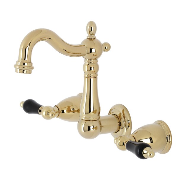 KS1222PKL Duchess Two-Handle Wall Mount Bathroom Faucet, Polished Brass